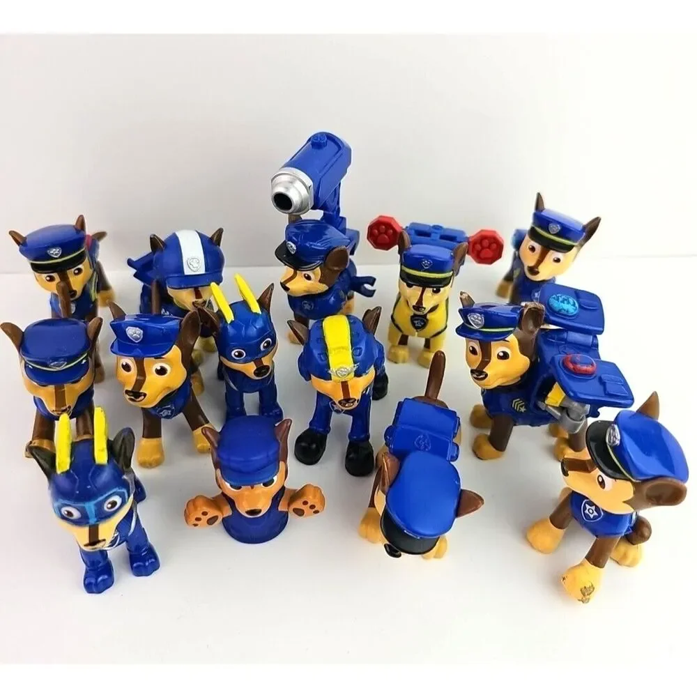 Paw Patrol Chase Figure Lot Police Dog Mixed Versions 15 Pieces Preowned Toys
